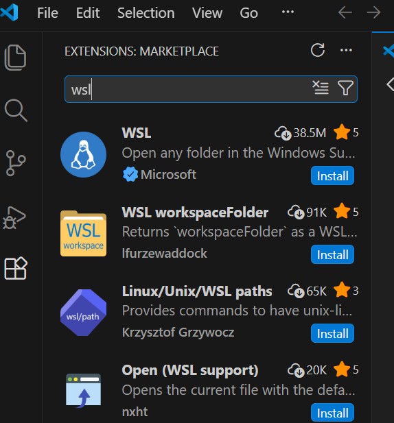 VS Code WSL 插件配置